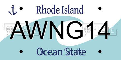 AWNG14 Rhode Island License Plate