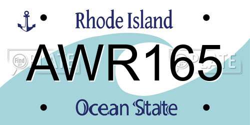 AWR165 Rhode Island License Plate