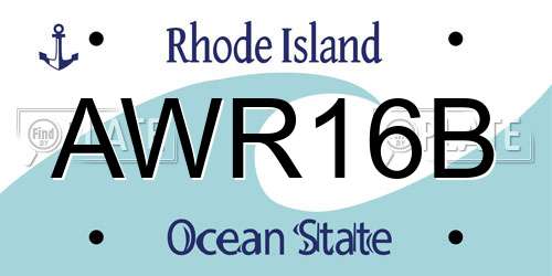 AWR16B Rhode Island License Plate