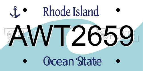 AWT2659 Rhode Island License Plate