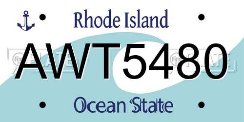 AWT5480 Rhode Island License Plate