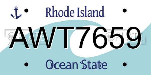 AWT7659 Rhode Island License Plate
