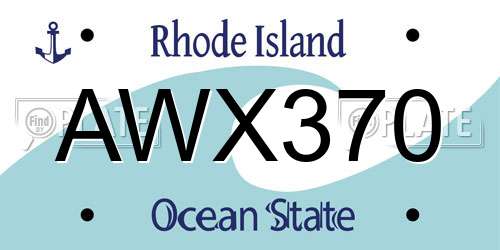 AWX370 Rhode Island License Plate
