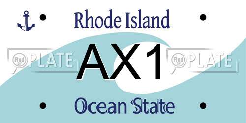AX1 Rhode Island License Plate