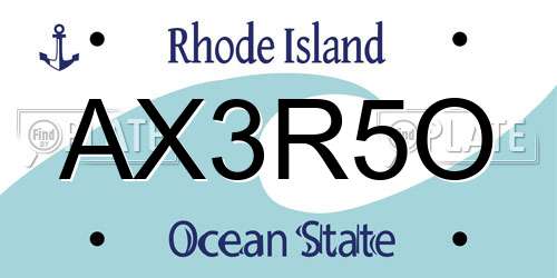 AX3R5O Rhode Island License Plate