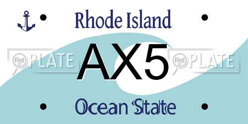 AX5 Rhode Island License Plate