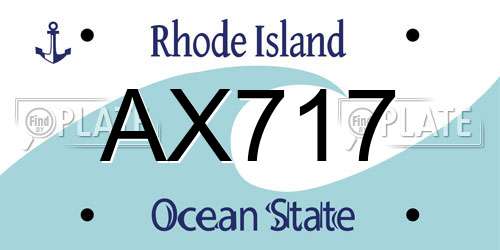 AX717 Rhode Island License Plate