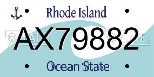 AX79882 Rhode Island License Plate