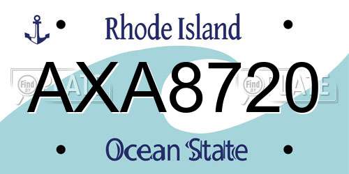 AXA8720 Rhode Island License Plate