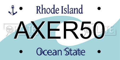 AXER50 Rhode Island License Plate