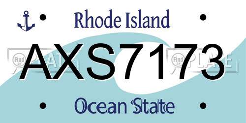 AXS7173 Rhode Island License Plate