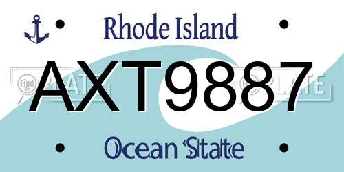 AXT9887 Rhode Island License Plate