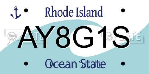 AY8G1S Rhode Island License Plate