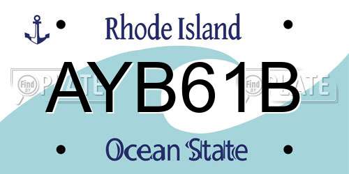 AYB61B Rhode Island License Plate