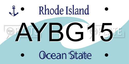 AYBG15 Rhode Island License Plate