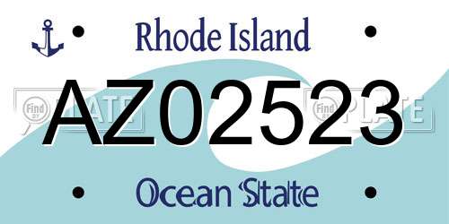 AZ02523 Rhode Island License Plate