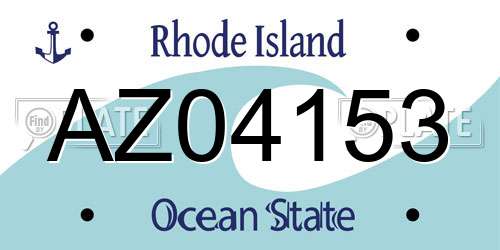 AZ04153 Rhode Island License Plate