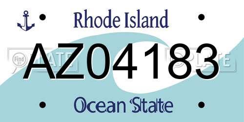 AZ04183 Rhode Island License Plate