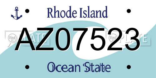 AZ07523 Rhode Island License Plate