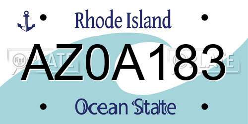 AZ0A183 Rhode Island License Plate