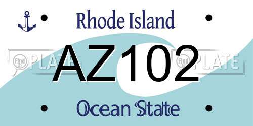 AZ102 Rhode Island License Plate