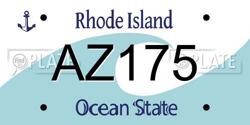 AZ175 Rhode Island License Plate
