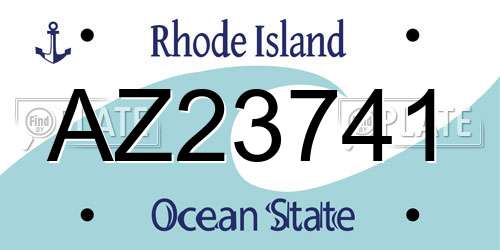 AZ23741 Rhode Island License Plate