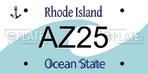AZ25 Rhode Island License Plate