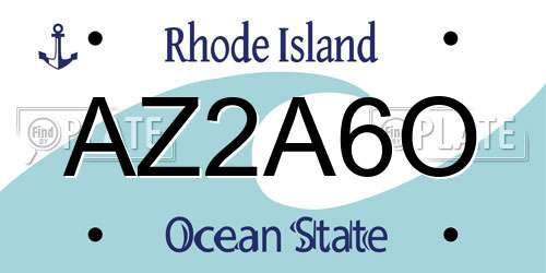AZ2A6O Rhode Island License Plate