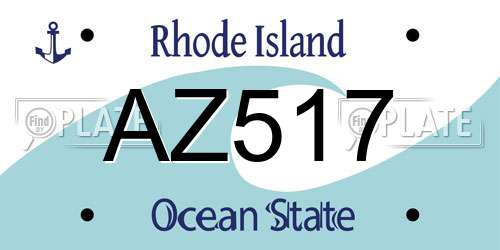 AZ517 Rhode Island License Plate