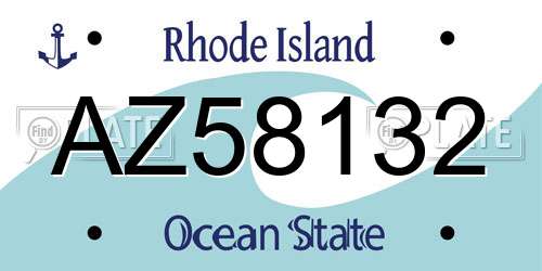 AZ58132 Rhode Island License Plate