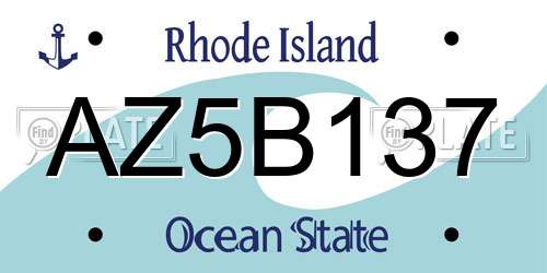 AZ5B137 Rhode Island License Plate