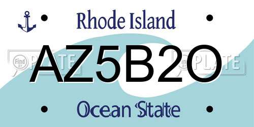 AZ5B2O Rhode Island License Plate