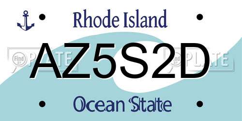AZ5S2D Rhode Island License Plate