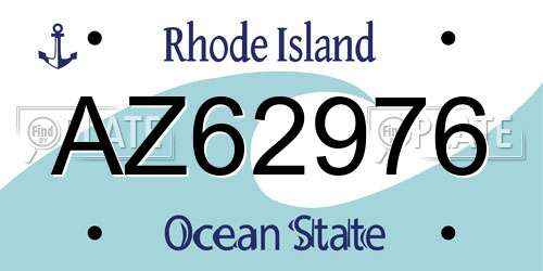 AZ62976 Rhode Island License Plate