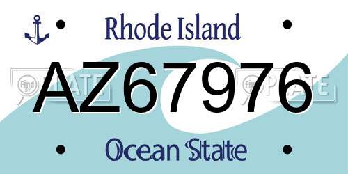 AZ67976 Rhode Island License Plate