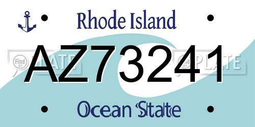 AZ73241 Rhode Island License Plate