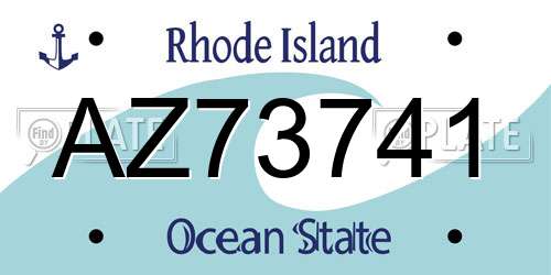 AZ73741 Rhode Island License Plate