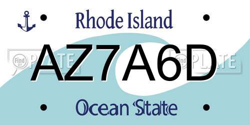 AZ7A6D Rhode Island License Plate