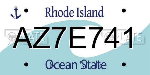 AZ7E741 Rhode Island License Plate