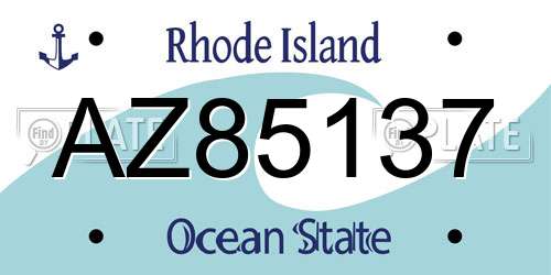 AZ85137 Rhode Island License Plate