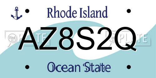 AZ8S2Q Rhode Island License Plate