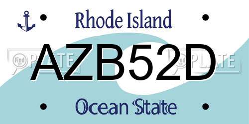 AZB52D Rhode Island License Plate