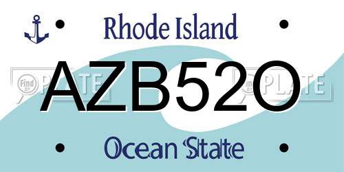 AZB52O Rhode Island License Plate