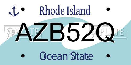 AZB52Q Rhode Island License Plate