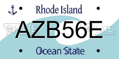AZB56E Rhode Island License Plate