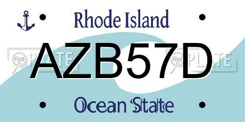 AZB57D Rhode Island License Plate