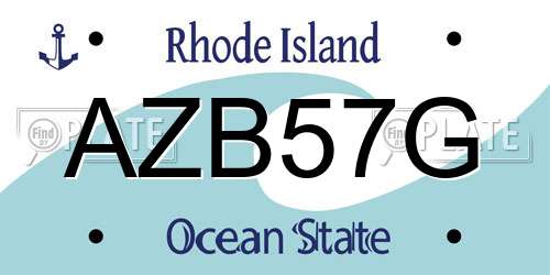 AZB57G Rhode Island License Plate