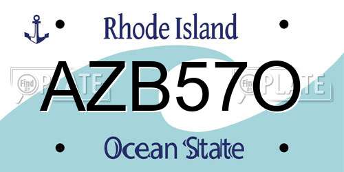 AZB57O Rhode Island License Plate