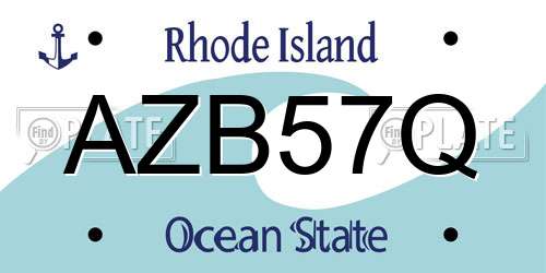 AZB57Q Rhode Island License Plate
